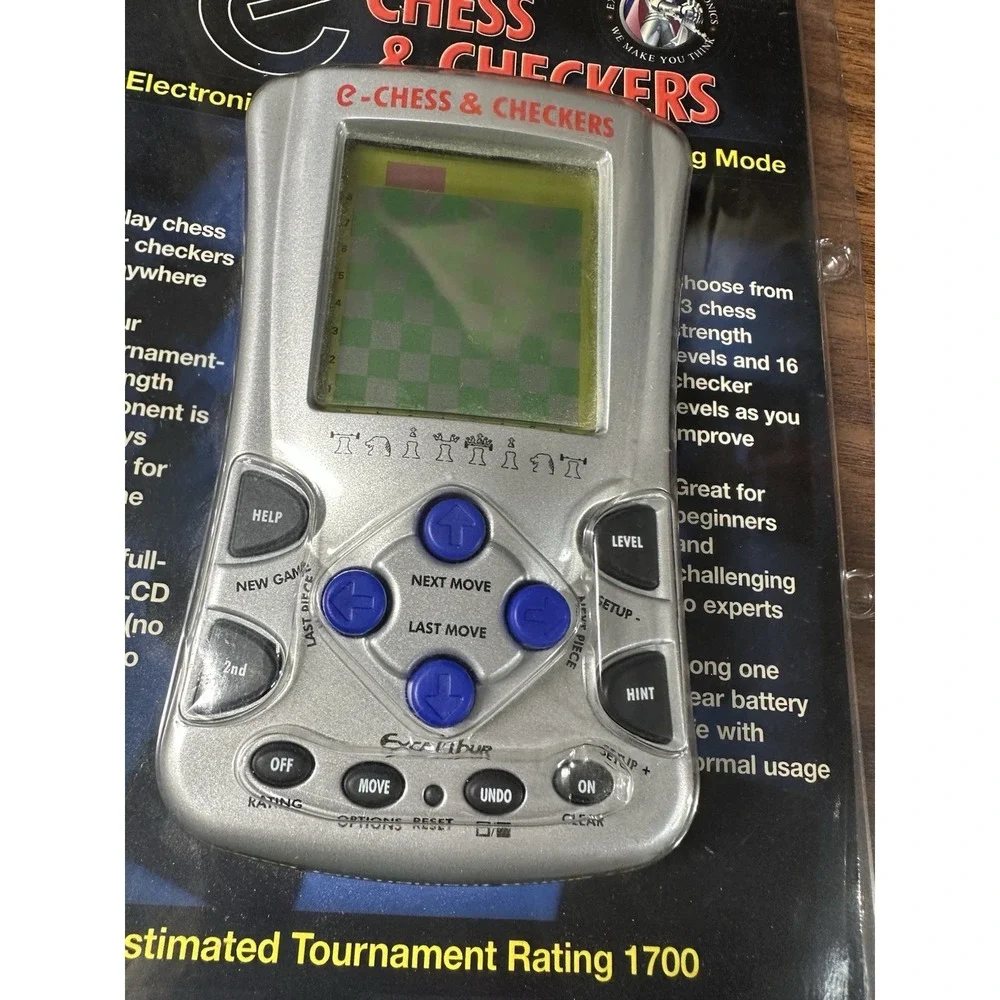 Excalibur Chess & Checkers Handheld Electronic Travel Game NEW in Package‎
